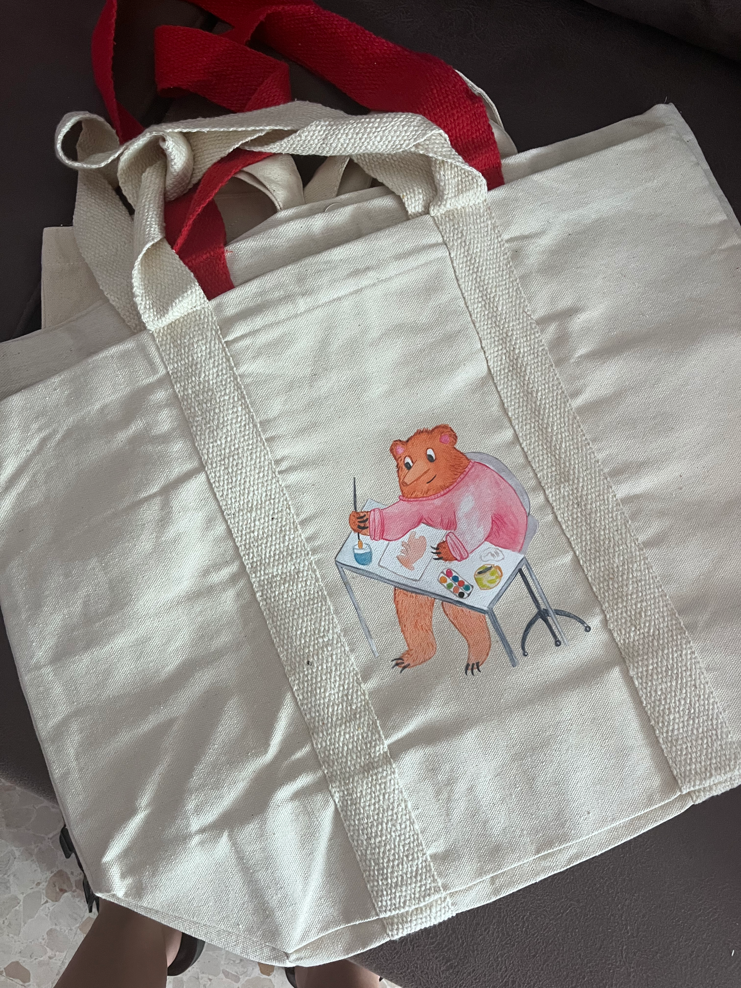 Extra-Large Canvas Tote Bag – Artist & Coffee Bear Designs