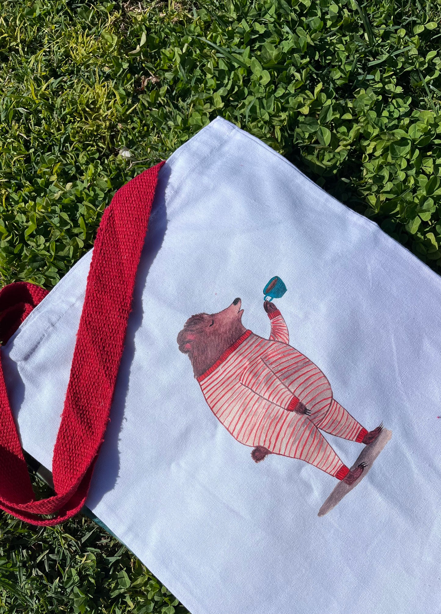 Super Cute Bear Tote Bag – Coffee Time Edition